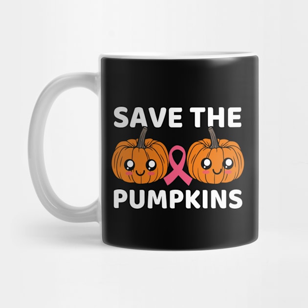 Cute Kawaii Save The Pumpkins Breast Cancer Funny Mom Halloween by Illustradise